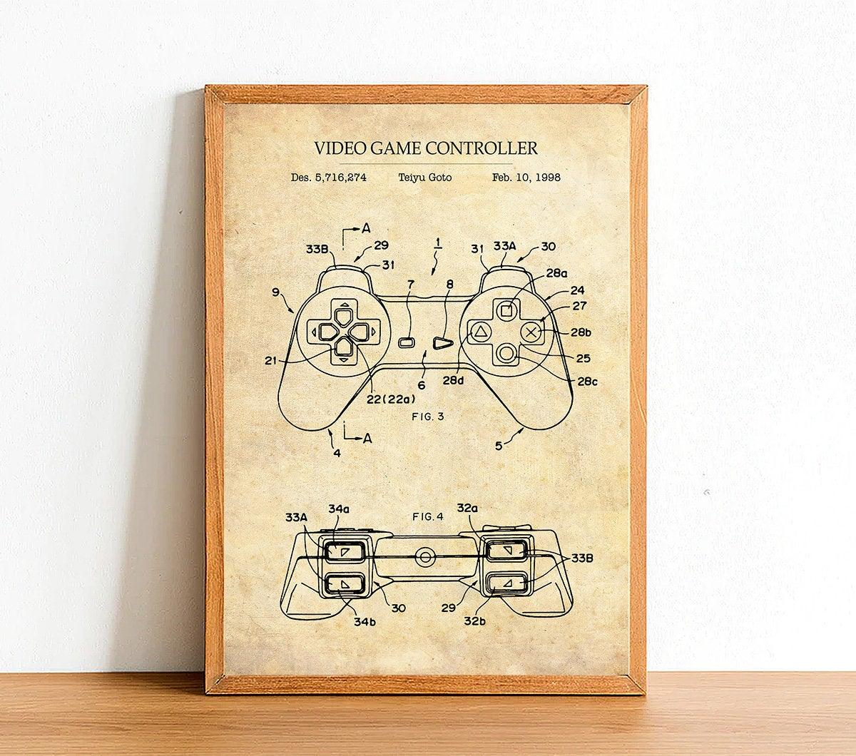 PLAYSTATION Controller PSX - Patent Poster - Classic Posters