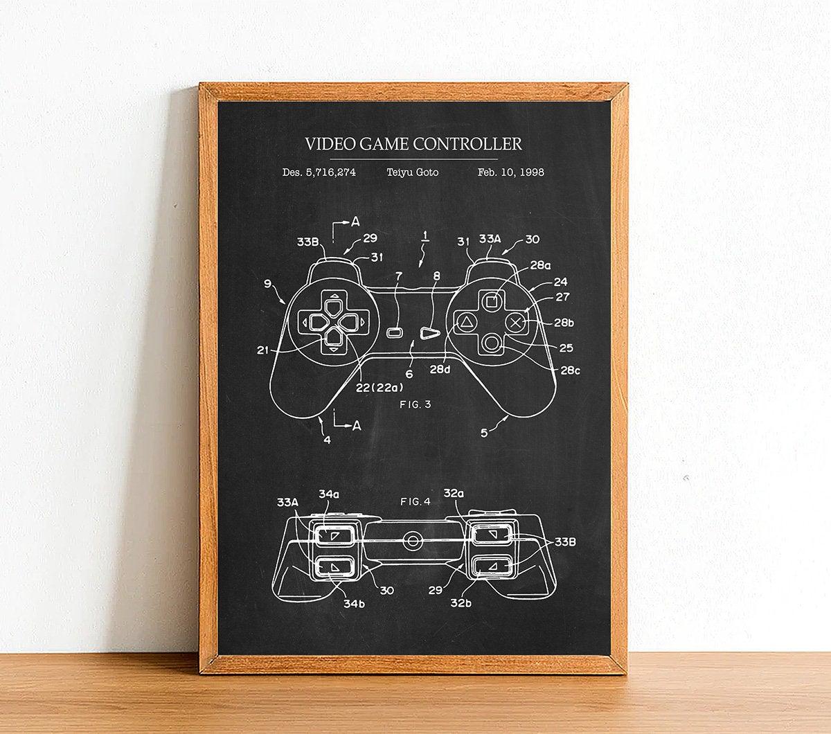 PLAYSTATION Controller PSX - Patent Poster - Classic Posters