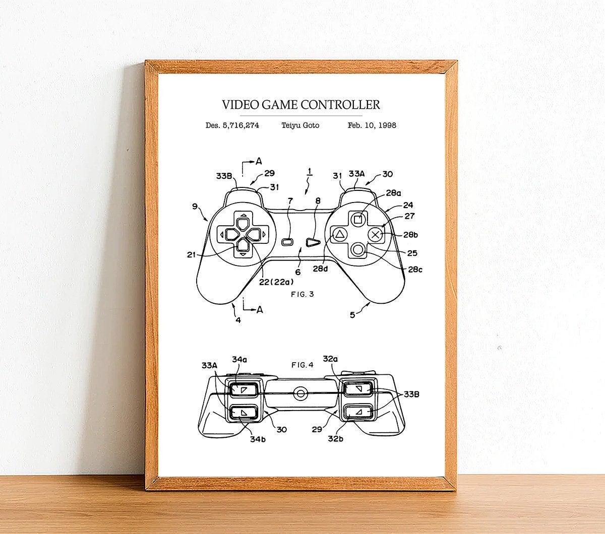 PLAYSTATION Controller PSX - Patent Poster - Classic Posters