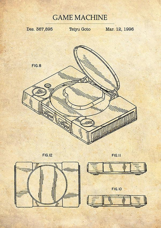 PLAYSTATION PSX - Patent Poster - Classic Posters