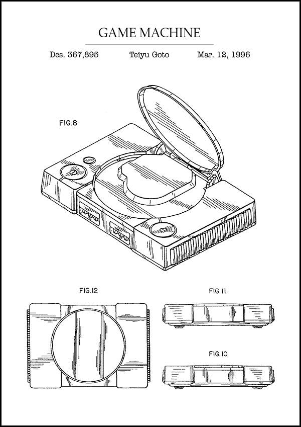 PLAYSTATION PSX - Patent Poster - Classic Posters