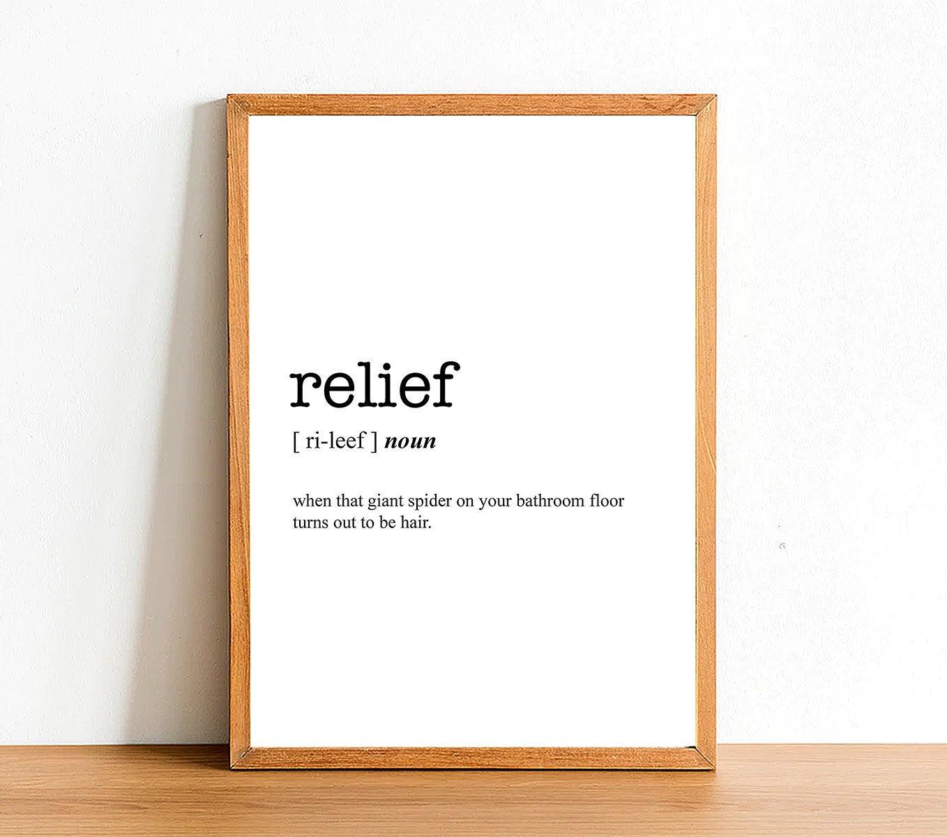 RELIEF - Word Definition Poster - Classic Posters