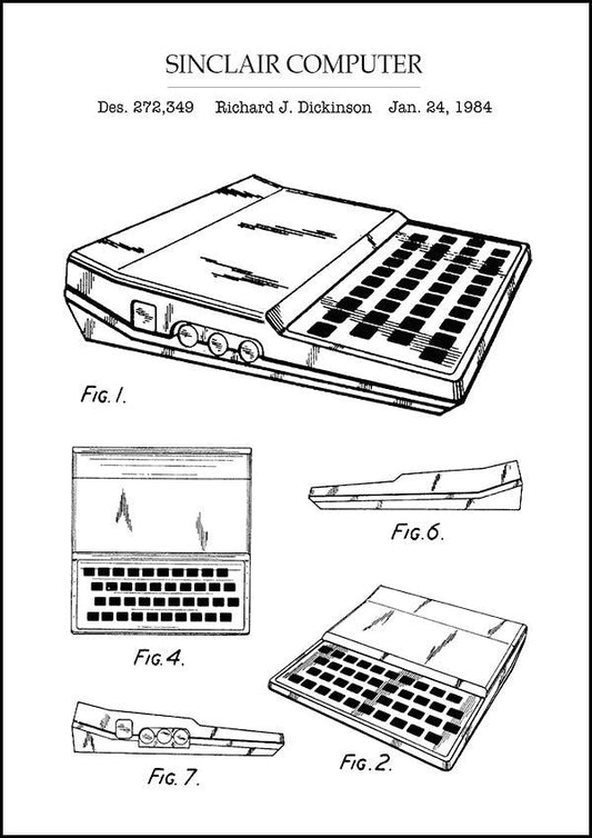 SINCLAIR ZX81 - Patent Poster - Classic Posters