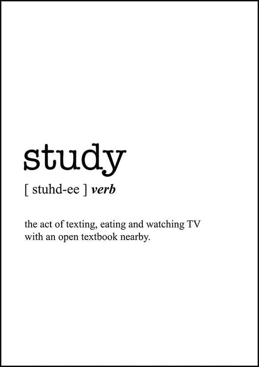 STUDY - Word Definition Poster - Classic Posters