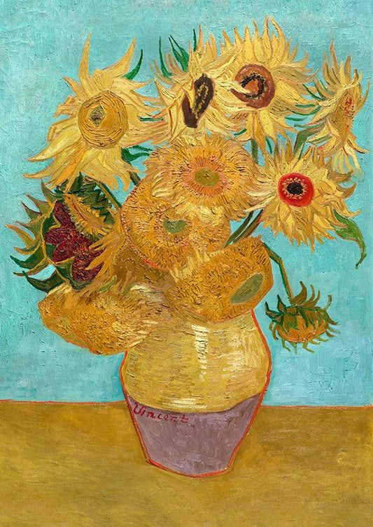 Vase with Twelve Sunflowers - 1889 - Vincent van Gogh - Fine Art Print - Classic Posters