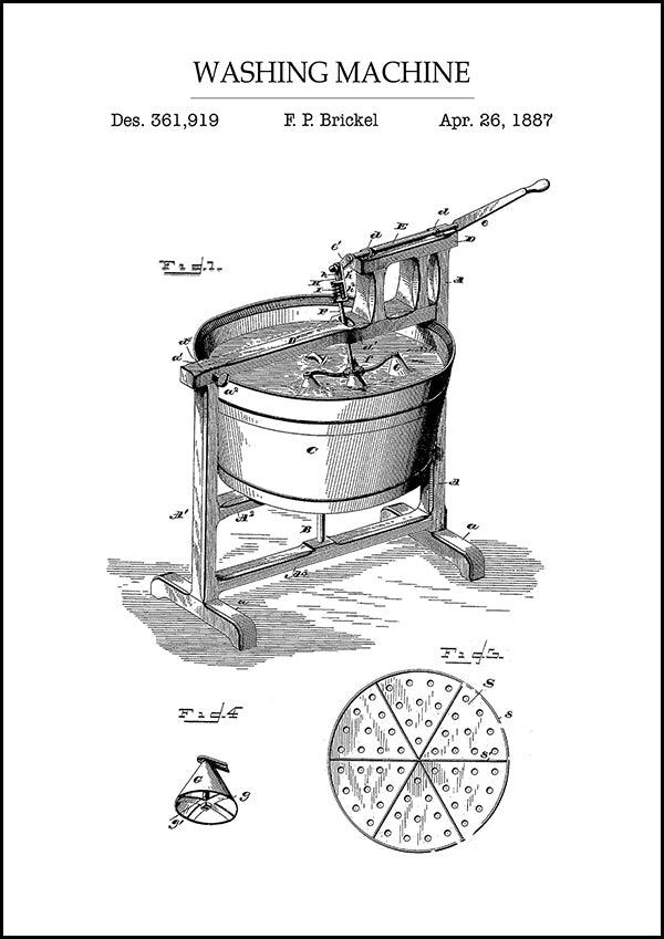 Washing Machine - Bathroom Patent Poster - Classic Posters