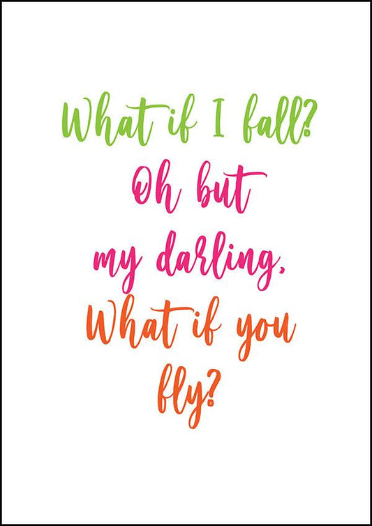 What If I Fall - Motivational Print - Classic Posters