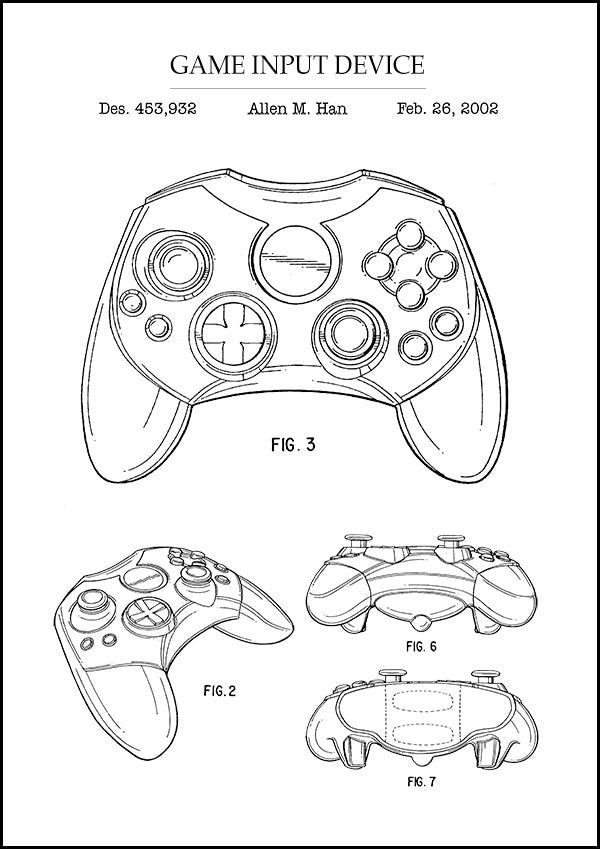 XBOX CONTROLLER - Patent Poster - Classic Posters