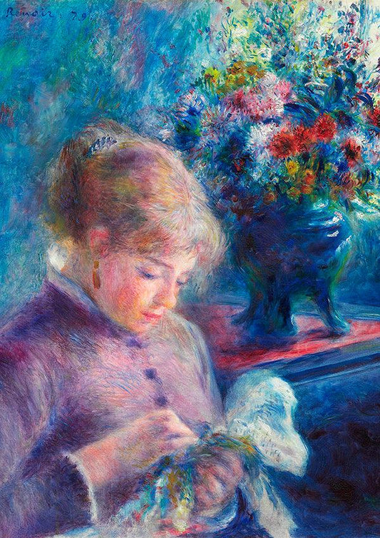 Young Woman Sewing - 1879 - Pierre-Auguste Renoir - Fine Art Print - Classic Posters