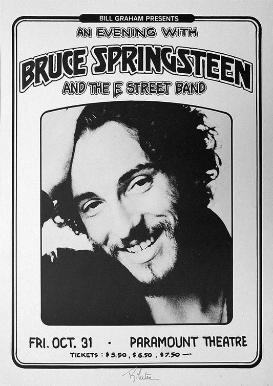 Bruce Springsteen and the E Street Band - Vintage Concert Poster Print - Fillmore Music Icons