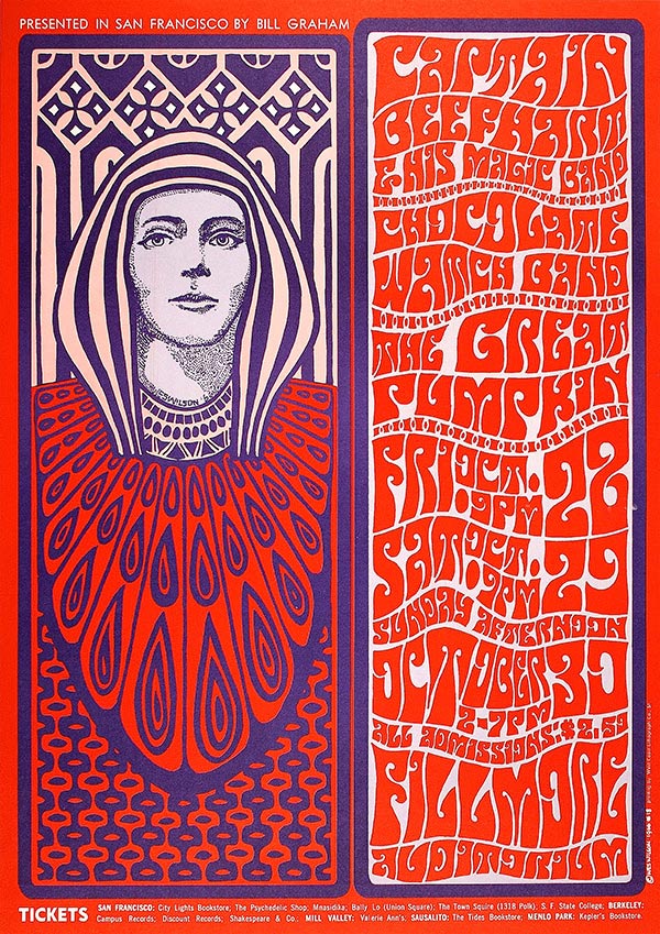 Captain Beefheart - Vintage Concert Poster Print - Fillmore Music Icons