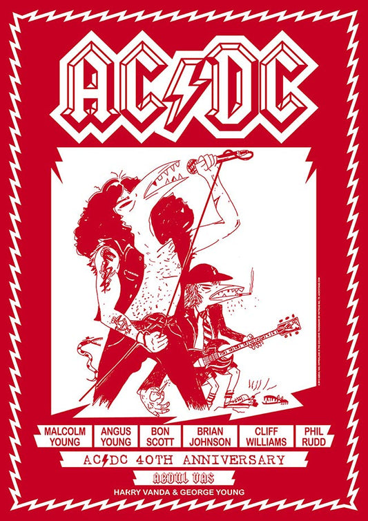 ACDC Anniversary - Vintage Concert Poster Print - Music Icons