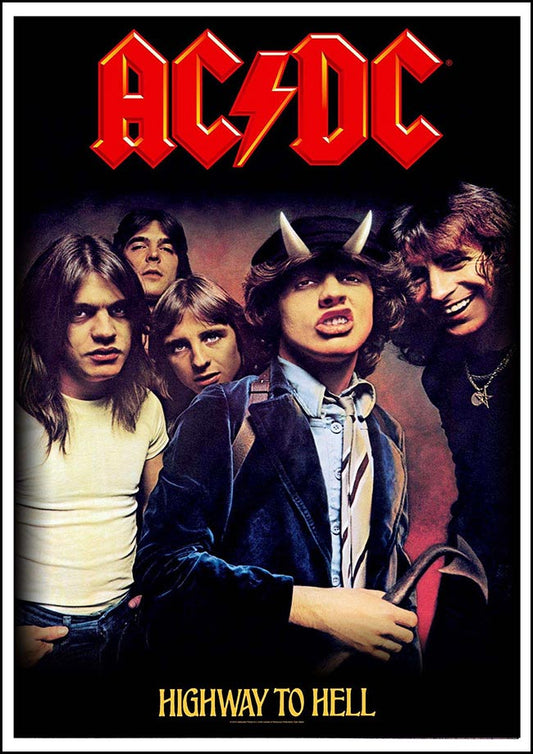 ACDC Highway to Hell - Vintage Concert Poster Print - Music Icons