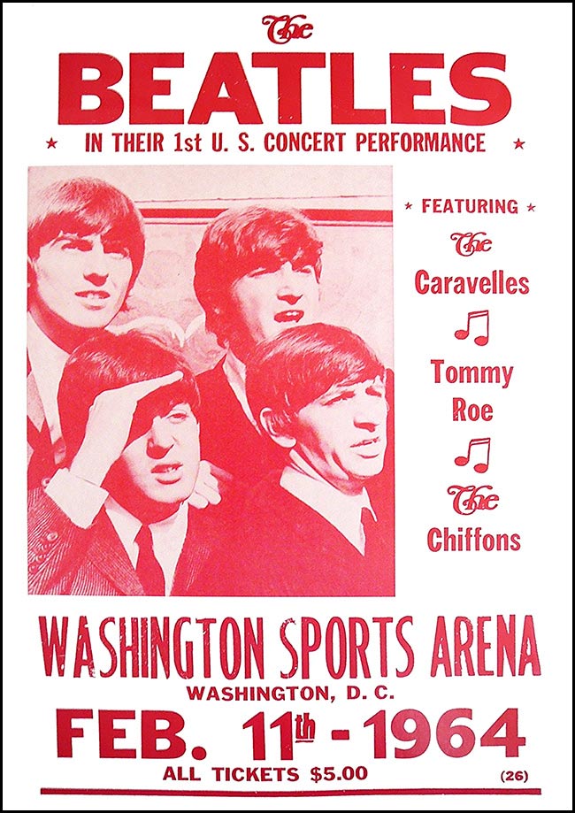 The Beatles in Washington - Vintage Concert Poster Print - Music Icons