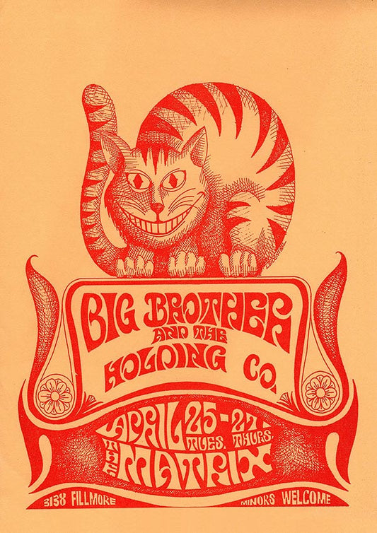 Big Brother and the Holding Co - Vintage Concert Poster Print - Music Icons