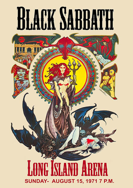 Black Sabath, Long Island - Vintage Concert Poster Print - Fillmore Music Icons