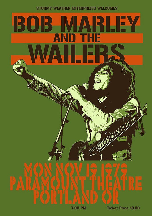 Bob Marley and the Wailers in Portland - Vintage Concert Poster Print - Fillmore Music Icons