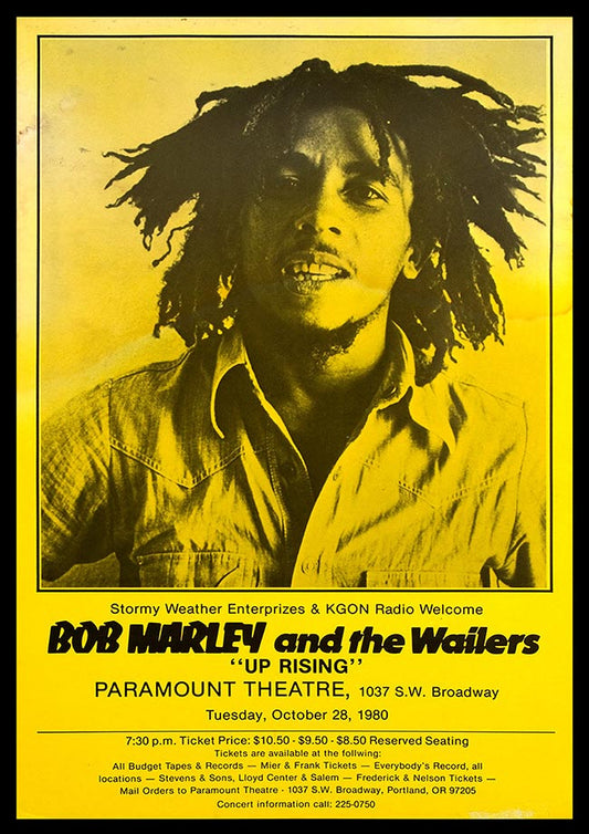 Bob Marley and the Wailers - Vintage Concert Poster Print - Fillmore Music Icons
