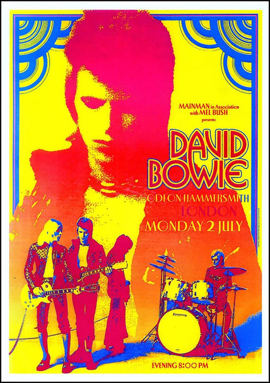 David Bowie in London - Vintage Concert Poster Print - Fillmore Music Icons