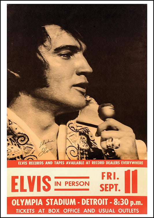 Elvis Presley at Olympia Stadium - Vintage Concert Poster Print - Fillmore Music Icons