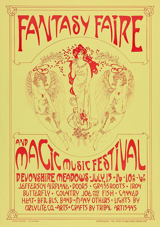 Fantasy Fair And Magic Music Festival - Vintage Concert Poster Print - Fillmore Music Icons
