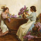 Women Arranging Flowers - Alber Chevallier Tayler - Fine Art Print