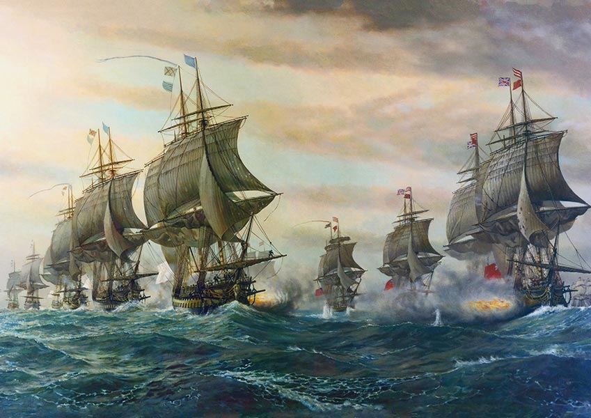 Battle Of Virginia Capes - Fine Art Print