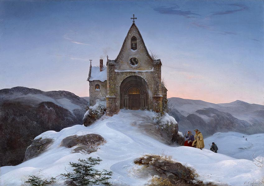 Mountain Chapel - Ernst Ferdinand Oehme - Fine Art Print