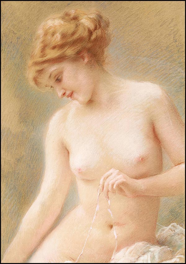 Sitting Nude - Konstantin Makovsky - Fine Art Print