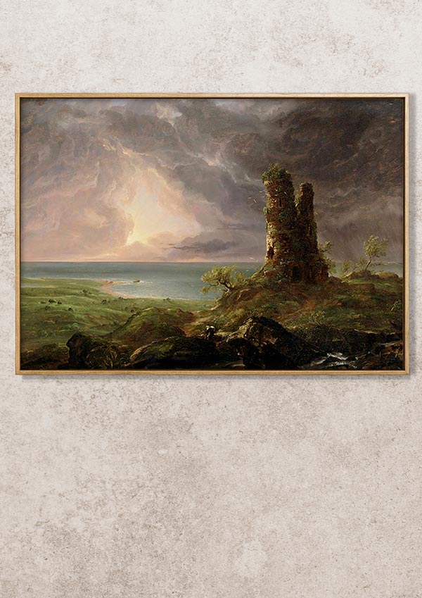 Thomas Cole Ruine Romantic Landscape with Ruined Tower - Thomas Cole - Fine Art Print ...