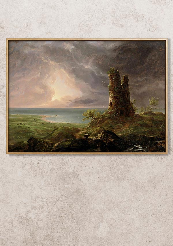 Romantic Landscape with Ruined Tower - Thomas Cole - Fine Art Print
