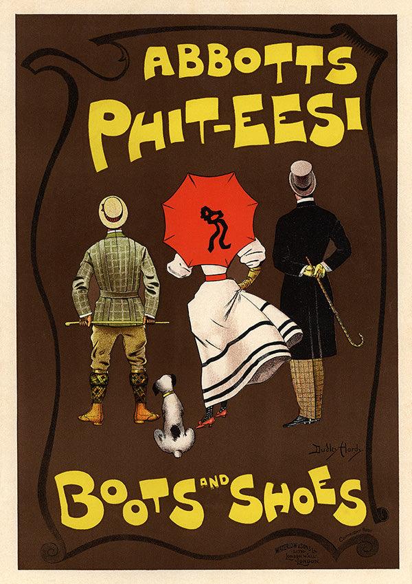 Abbotts Phit-Eesi Boots and Shoes - 1900 - Art Nouveau - Classic Posters