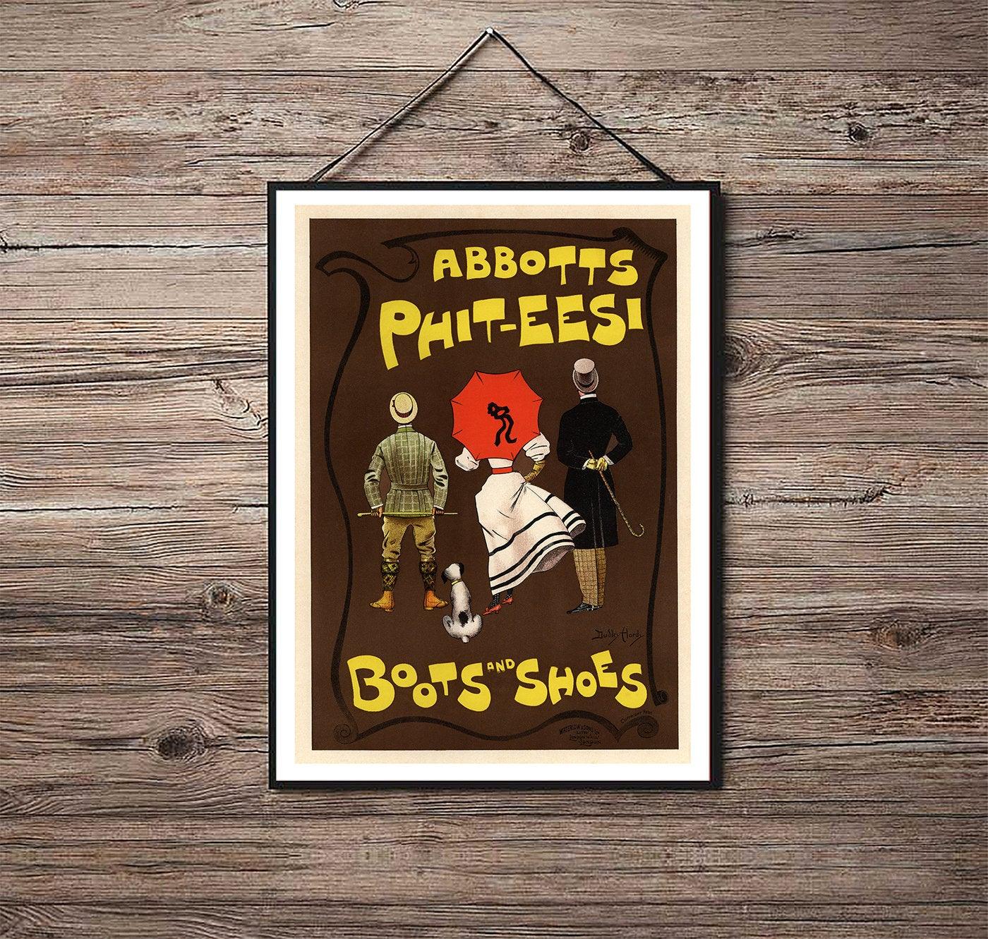 Abbotts Phit-Eesi Boots and Shoes - 1900 - Art Nouveau - Classic Posters