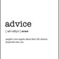 ADVICE - Word Definition Poster - Classic Posters