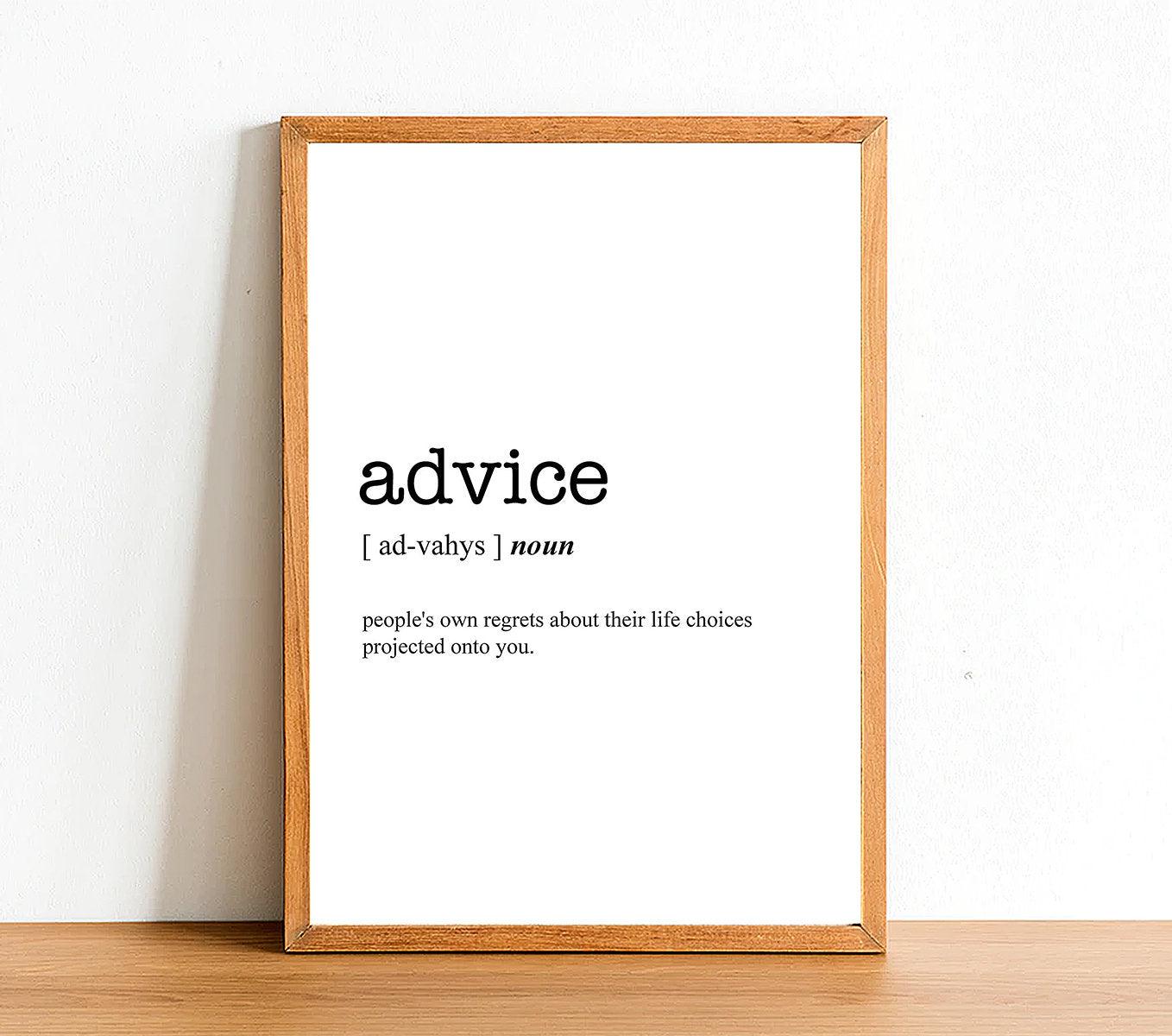 ADVICE - Word Definition Poster - Classic Posters