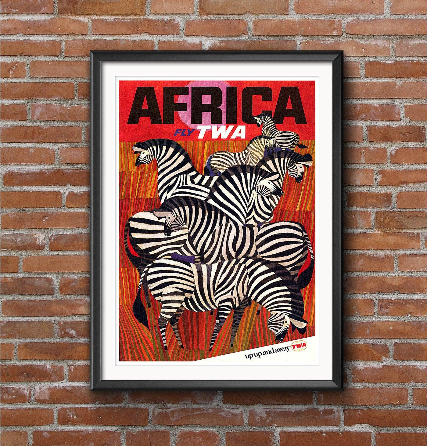 AFRICA TWA - Vintage Travel Poster - Classic Posters