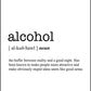 ALCOHOL - Word Definition Poster - Classic Posters