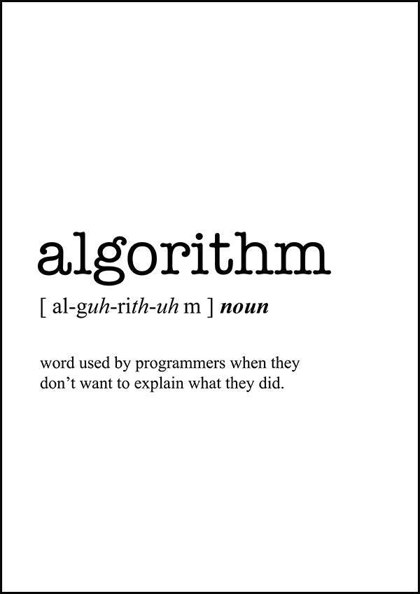 ALGORITHM - Word Definition Poster - Classic Posters