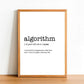 ALGORITHM - Word Definition Poster - Classic Posters