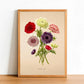 Anemone Double - Vintage Flower Print - Classic Posters