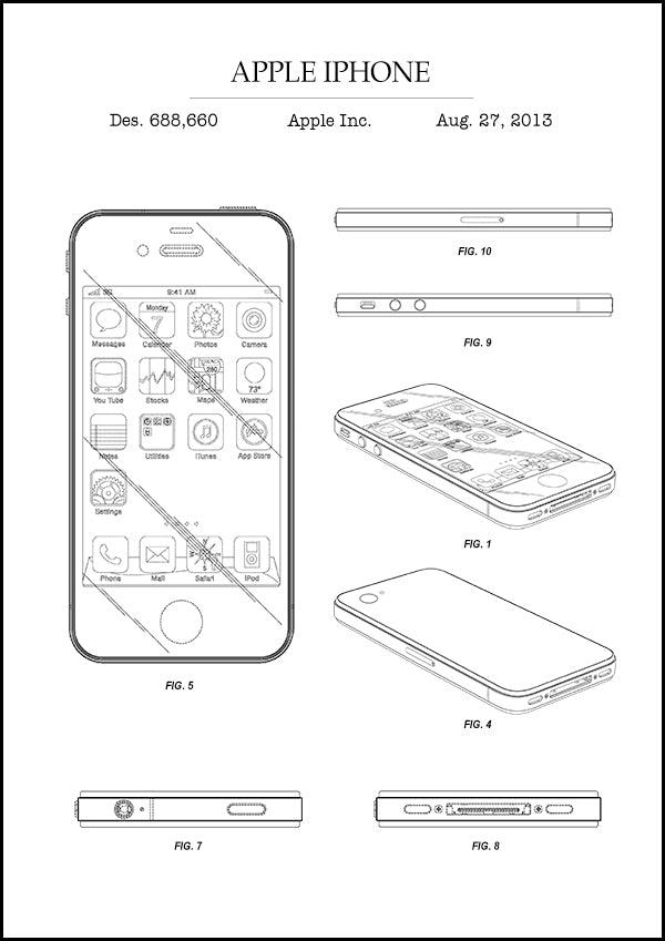 APPLE iPHONE - Patent Poster - Classic Posters