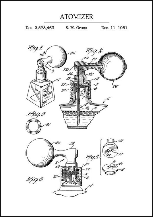 Atomizer - Bathroom Patent Poster - Classic Posters