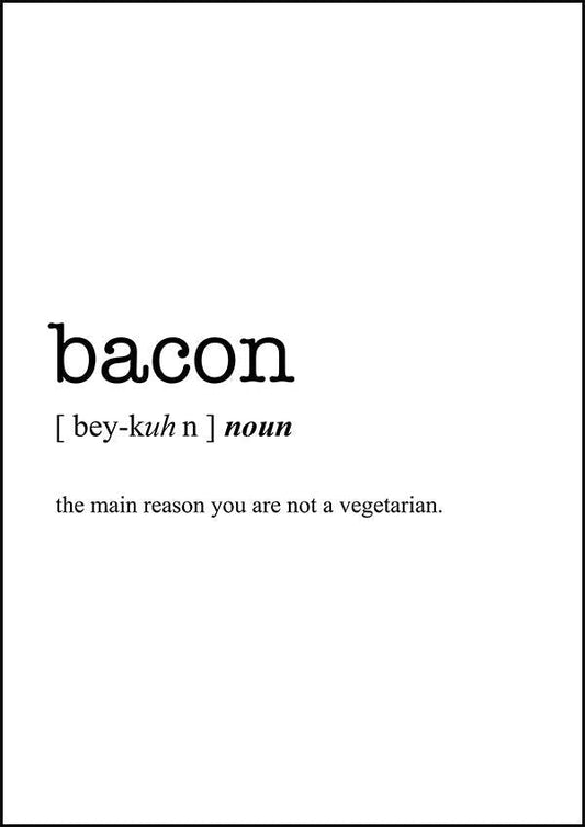 BACON - Word Definition Poster - Classic Posters