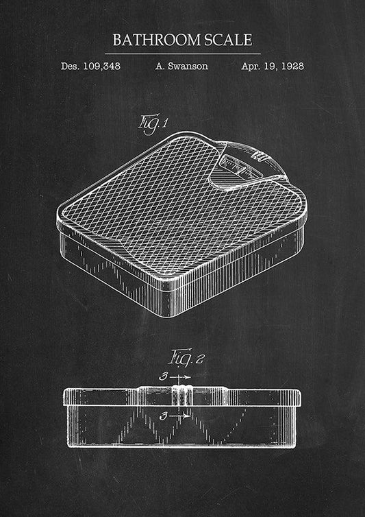 Bathroom Scale - Bathroom Patent Poster - Classic Posters