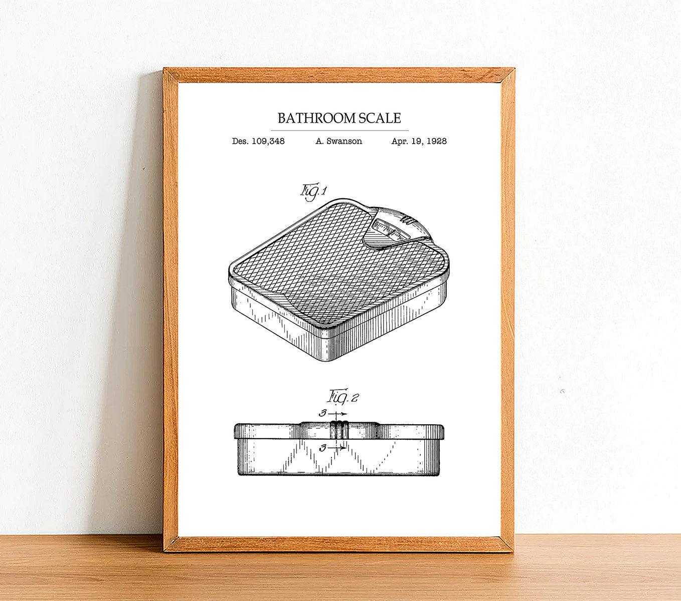 Bathroom Scale - Bathroom Patent Poster - Classic Posters