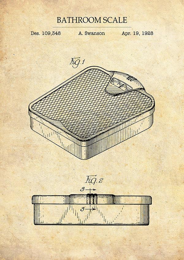 Bathroom Scale - Bathroom Patent Poster - Classic Posters