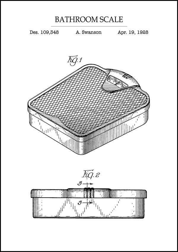 Bathroom Scale - Bathroom Patent Poster - Classic Posters