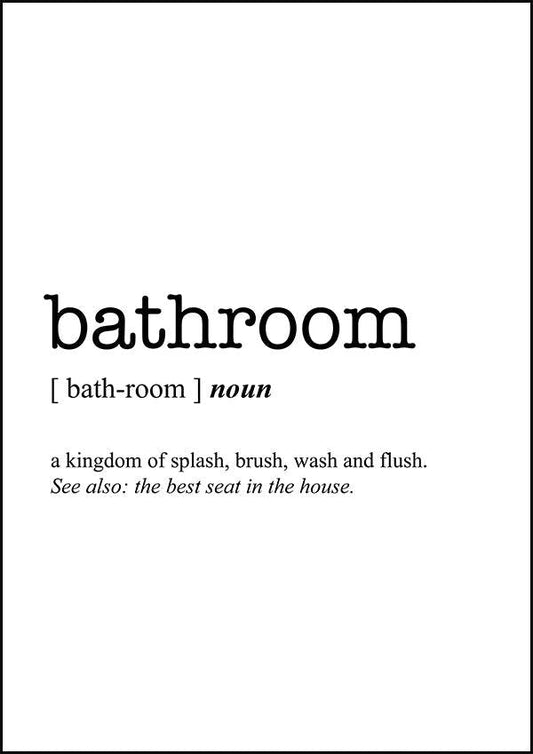 BATHROOM - Word Definition Poster - Classic Posters