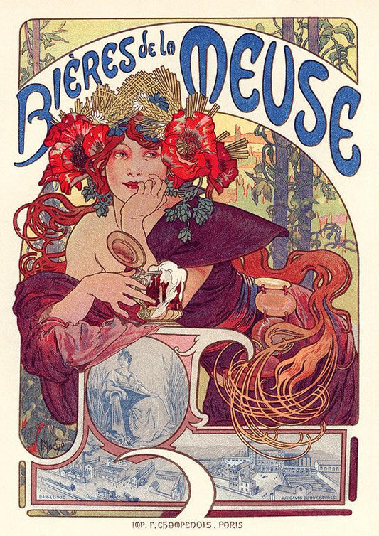 Bières de la Meuse - 1897 - Art Nouveau - Classic Posters
