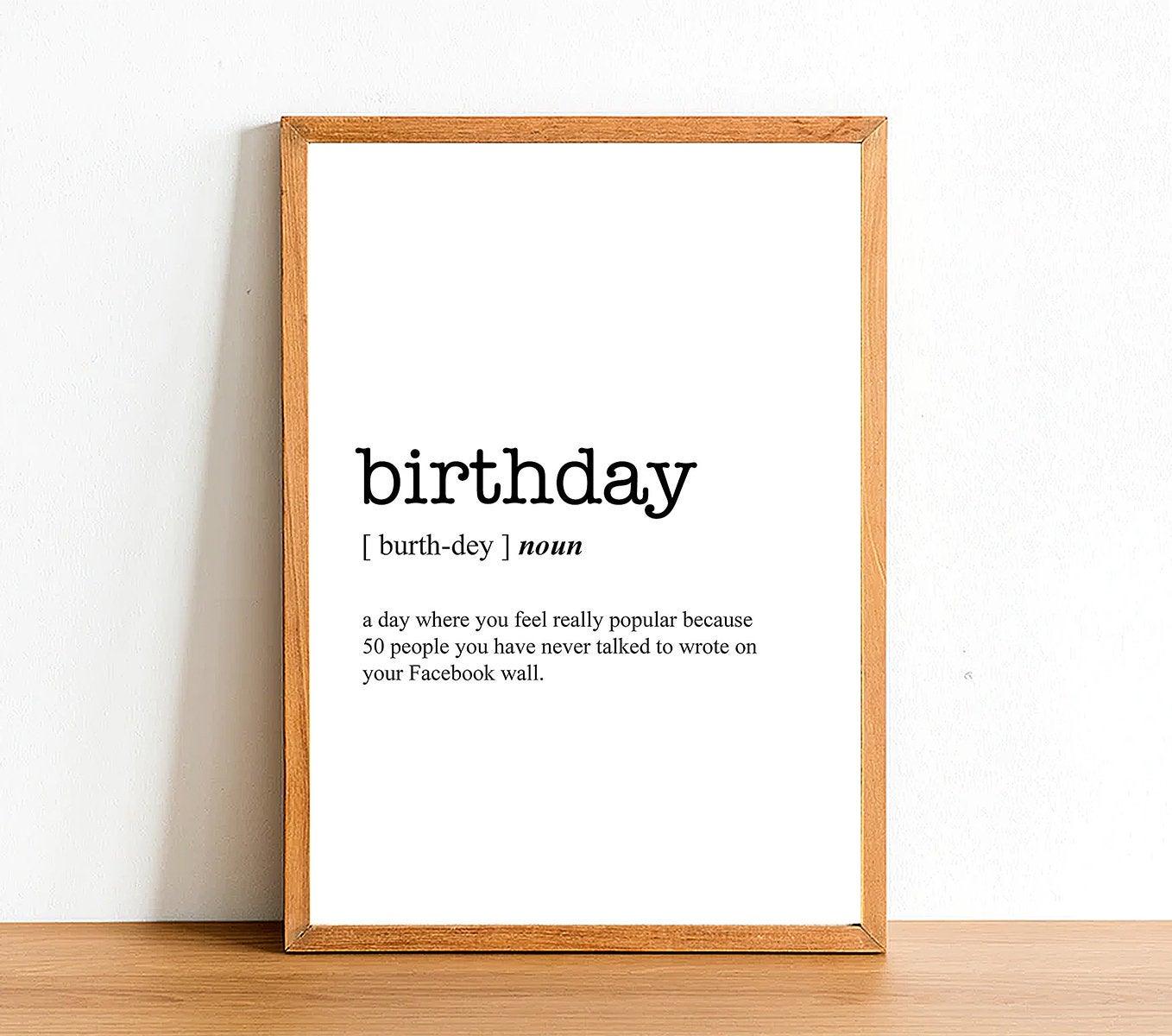 BIRTHDAY - Word Definition Poster - Classic Posters